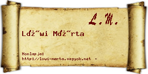 Löwi Márta névjegykártya