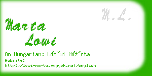 marta lowi business card